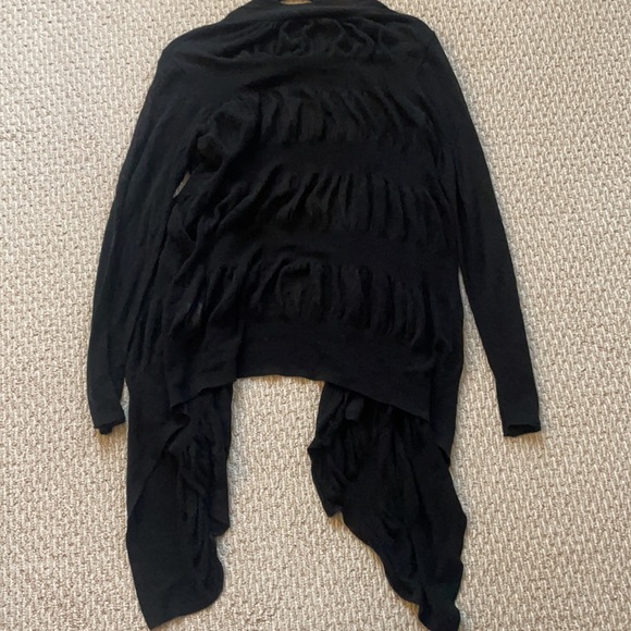 Cartise Black Draped Asymmetric Duster Cardigan Size S - Picture 3 of 5